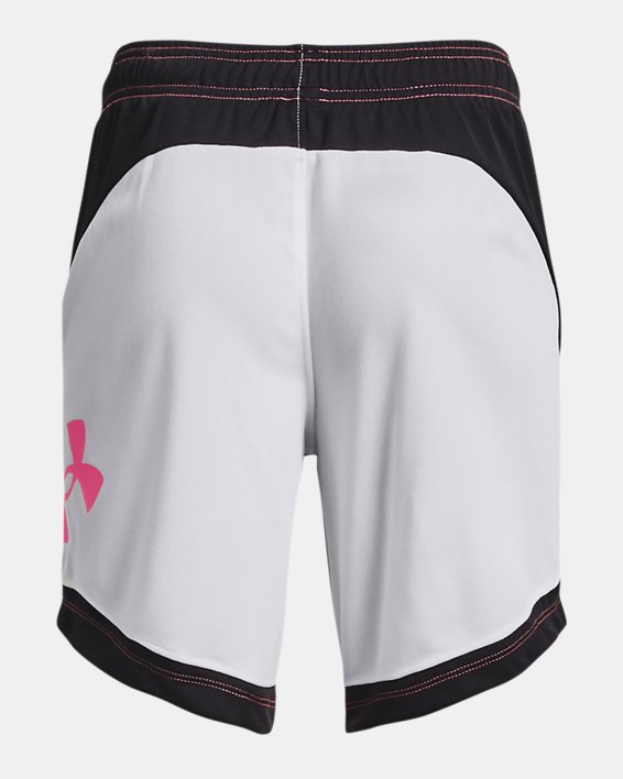 Girls' UA Baseline Shorts, Pink, pdpMainDesktop image number 1